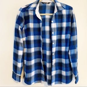 NWT RIDERS BLUE PLAID SHIRT SIZE SMALL
